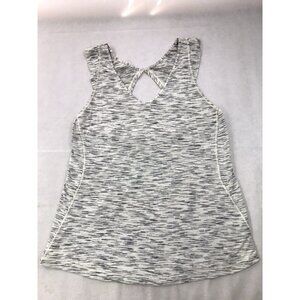 Lululemon Sweat It Out Tiger Space Dye White Open Back Tank Top Womens 8? Read